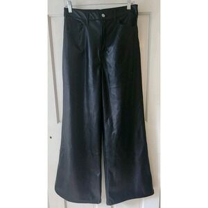Pleather Black Wide Leg Pants